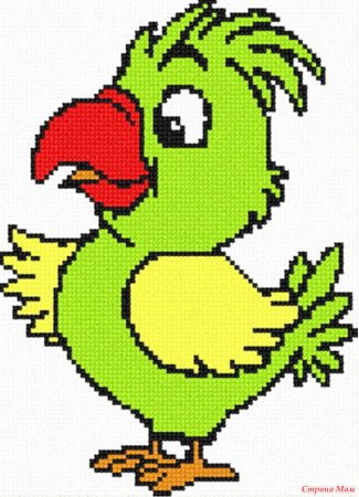 Попугай по клеточкам