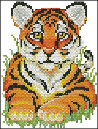 Рисование по клеточкам Тигренок