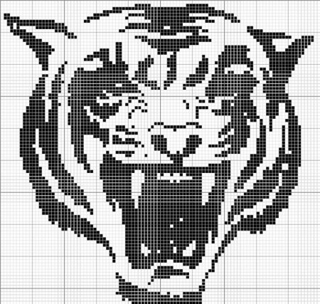 Черно-белая вышивка крестом