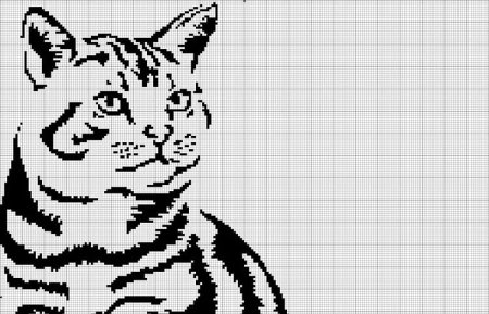 Тигр по клеточкам