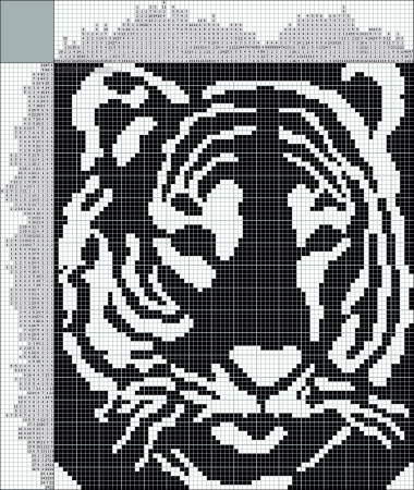 Монохромная вышивка животные