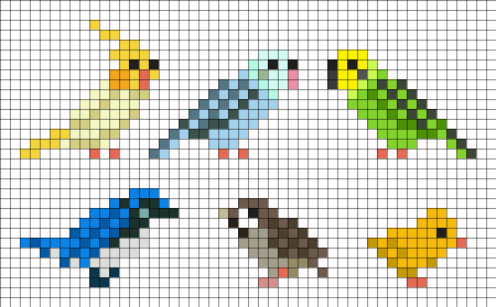 Пиксельный попугай