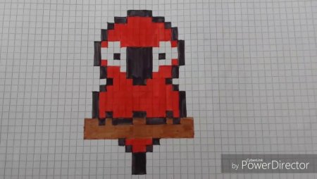 Птичка рисование по клеткам