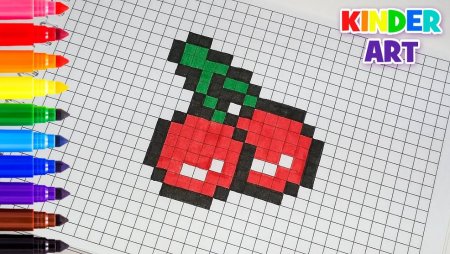 Рисование по клеточкам Вишенки