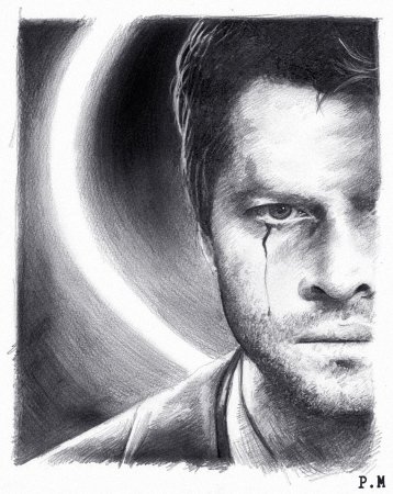 Миша Коллинз Кастиэль рисунок