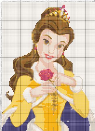 Рисование по клеточкам принцессы