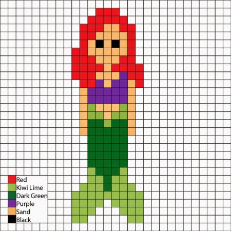 Принцессы Диснея по клеточкам