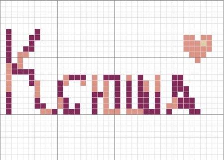 Рисунки по клеточкам имена