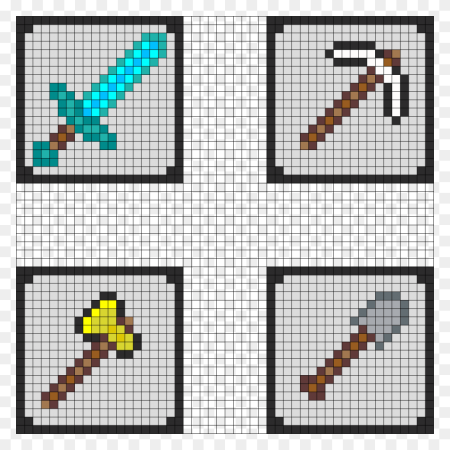 Предметы в МАЙНКРАФТЕ по клеточкам