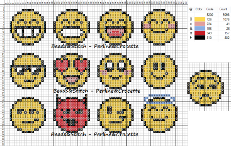 Плачущий смайлик по клеткам