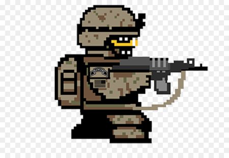 Пиксельный человек с оружием