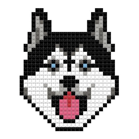 Рисунки по клеточкам хаски