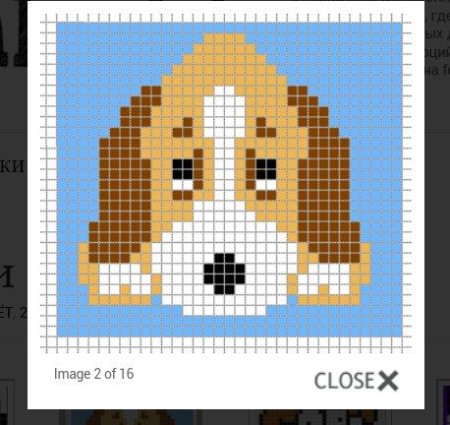 Мордочки животных по клеточкам