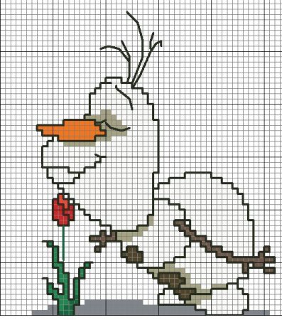 Олаф вышивка крестиком