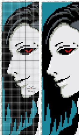 Рисунки по клеточкам аниме