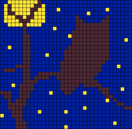 Звездная ночь по клеточкам