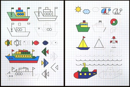 Рисование по клеточкам транспорт