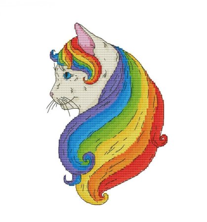 Вышивка Радужный кот