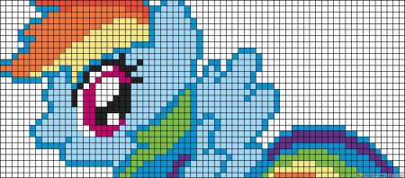 Радужная поняшка по клеточкам