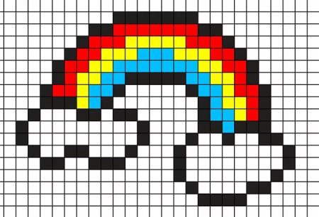 Рисунки по клеточкам радужные