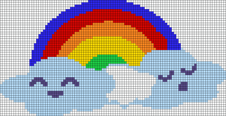 Рисунки по клеточкам Радуга
