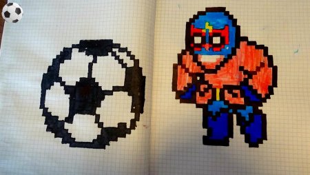 Бравлеры по клеточкам в тетради