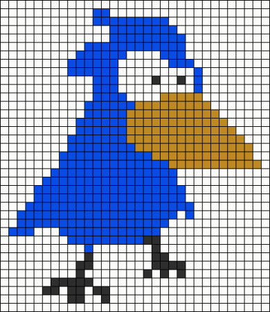 Ворона по клеточкам