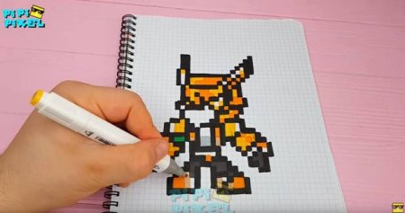 Ворон из БРАВЛ старса по клеточкам