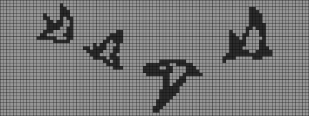 Монохромная вышивка птицы