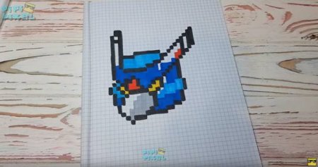 Рисование по клеточкам птицы