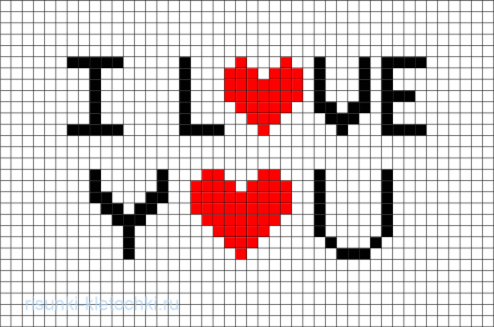 Рисунки в клеточку легкие