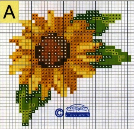 Бискорню схемы вышивки крестом подсолнух
