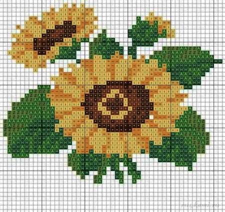 Вышивка крестом Подсолнухи