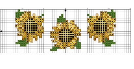 Схема подсолнуха по клеточкам