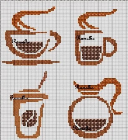 Рисунки по клеточкам чай (45 фото)