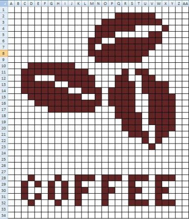 Рисование по клеточкам еда