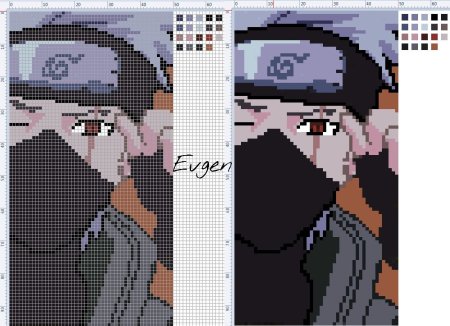 Хатаке Какаши схема вышивка