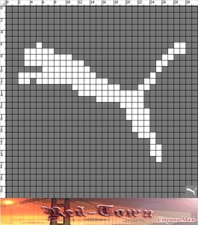 Рисунки по клеточкам найк