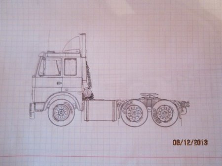 КАМАЗ 54115 срисовать