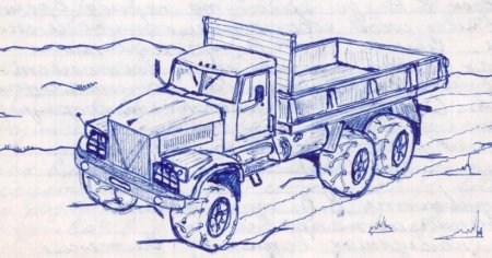 Грузовик карандашом сбоку