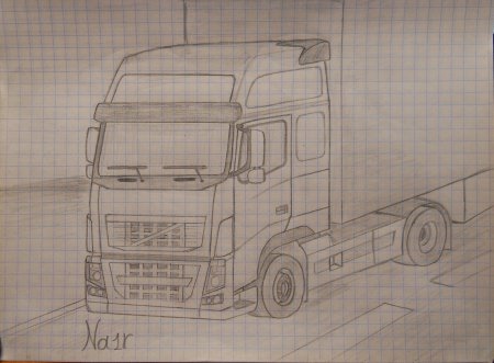 КАМАЗ Вольво сбоку 450 нарисовав