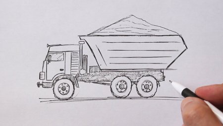 Грузовики для срисовки карандашом