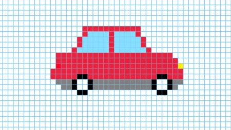 Машина по клеточкам в тетради