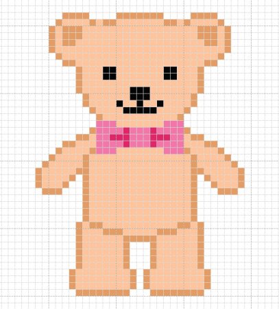 Рисунки по клеточкам мишка