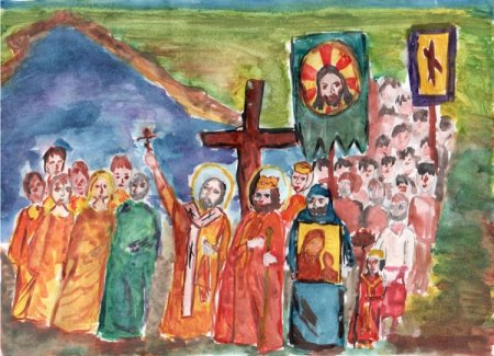 Детские рисунки на тему крещение Руси