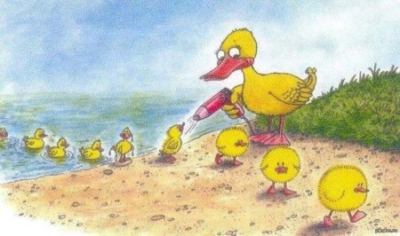 Мама утка и утята рисунок