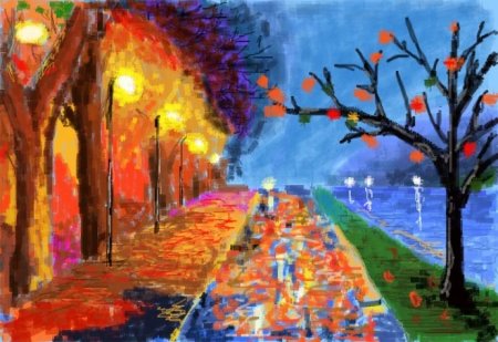 Рисование осенний парк