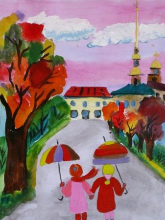 Детские рисунки города