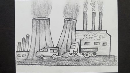 Завод рисунок загрязнение