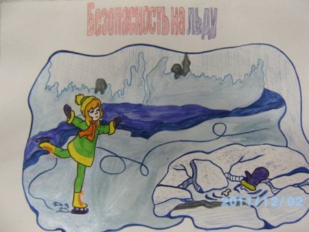 Рисунок на тему безопасность на льду